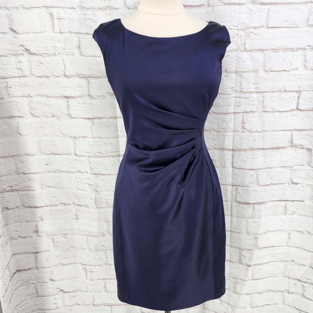 LRL Satin Cocktail Dress‎ Purple Chic Vixen Flattering Party Gala Night Out 6